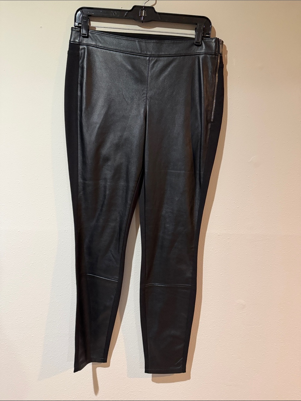 White House Black Market Black Faux Leather Jeggings